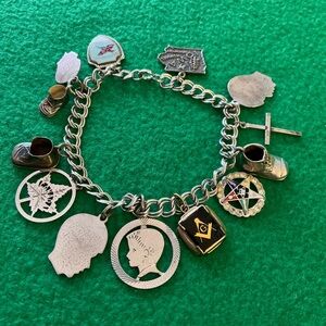 Silver Charm Bracelet with Unique Charms